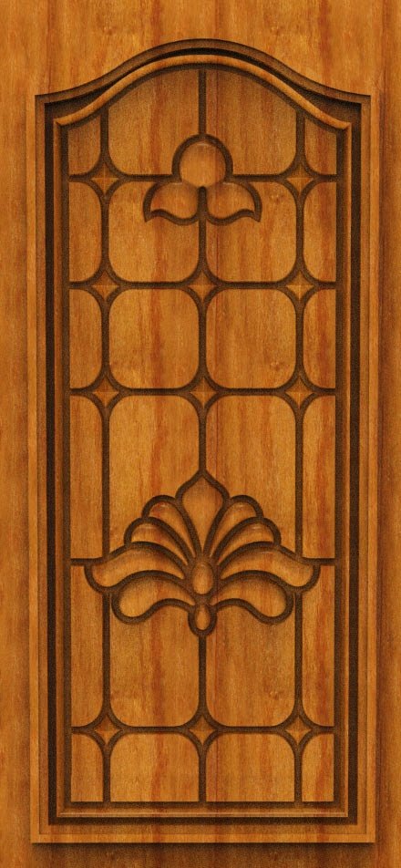 3D DOOR - OAK-42 Classic Ornamental Floral Wood Carving Design